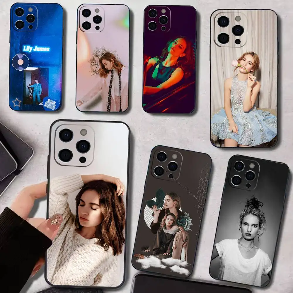 

Actor L-Lily James Phone Case Silicone Soft For IPhone 17 16 15 14 13 12 11 X XR Plus Pro Max Plus