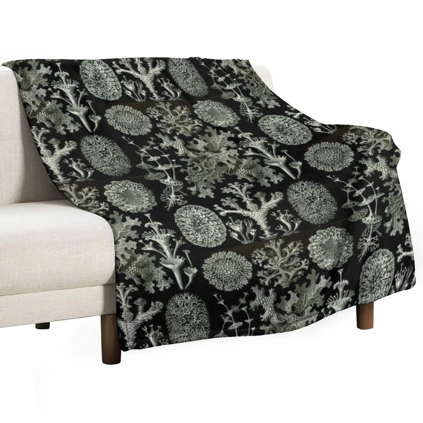 Natural History Lichen Throw Blanket For Sofa Thin halloween Sleeping Bag christmas decoration Blankets For Bed Moving Blankets