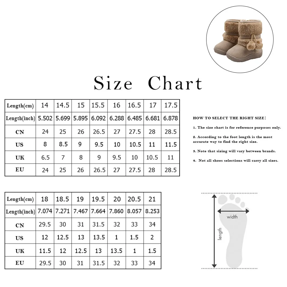 

1Pair Baby Winter Snow Boots High-Quality Soft-Bottom Prewalker Cotton Shoes Warm Comfortable for Girls Boys First Steps