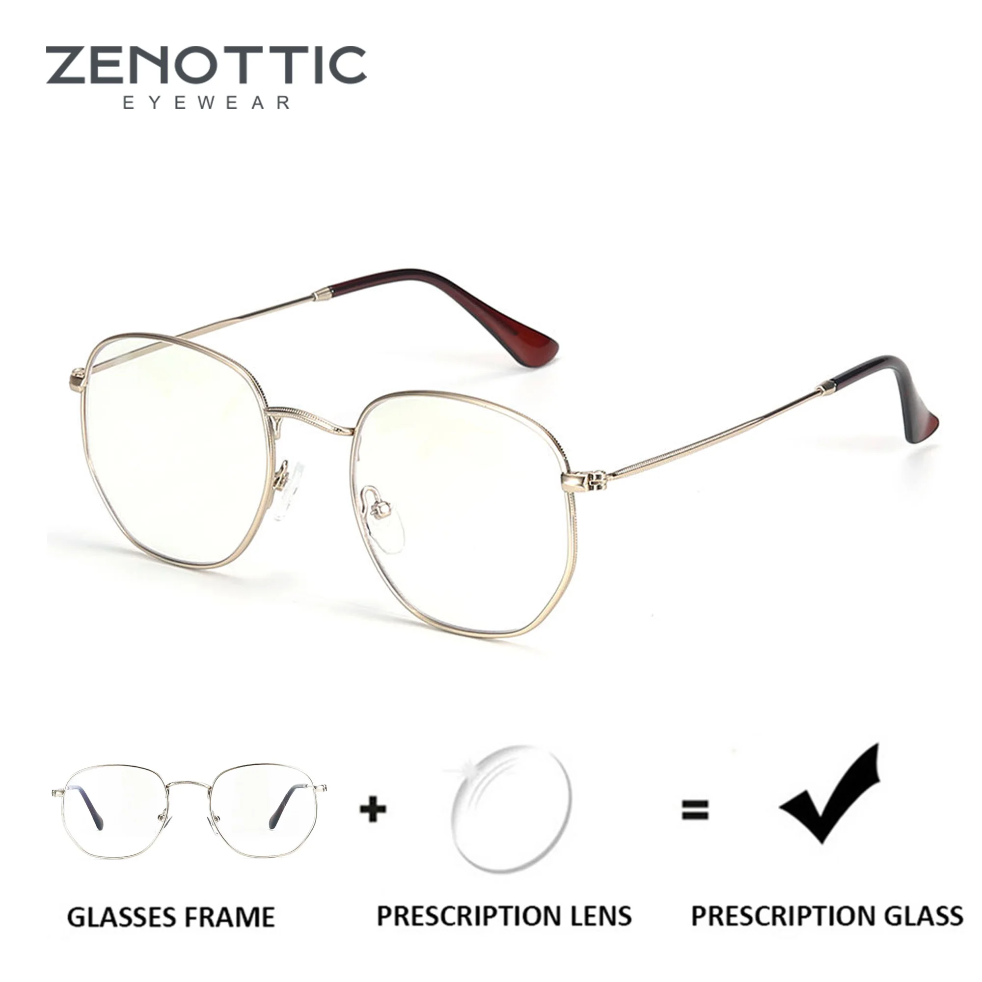 

ZENOTTIC Prescription Progressive Glasses Square frames Women Men Optical Myopia Anti Blue Light Eyeglasses Photochromic Eyewear