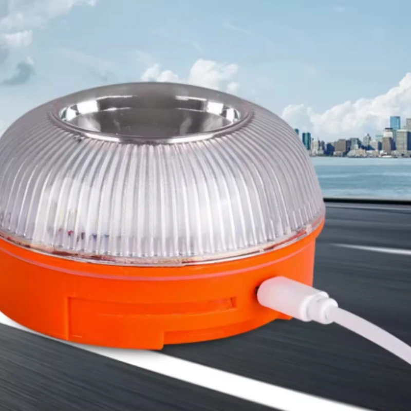 Car Emergency Beacon Light USB Rechargeable V16 Magnetic Induction Strobe Flashing Warning Light Help Flash Safety Signal Lamp