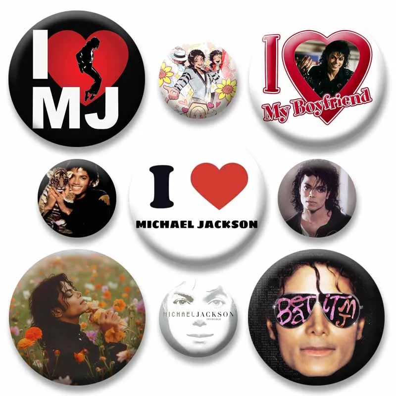 M-Michael Singer J-Jackson Button Pins Handmade Round Brooch Album Cover Culture Cartoon Badge Bag Hat Jewlery Collectible Gifts