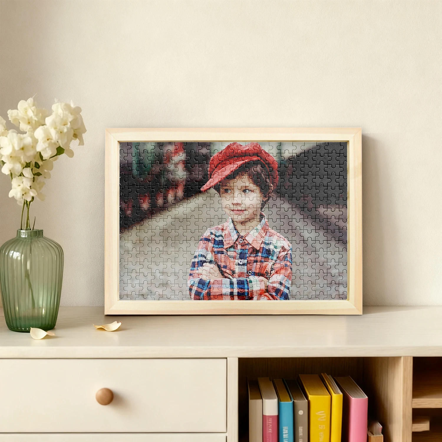 صورة مخصصة مع إطار أو ألغاز فقط، ألغاز شخصية على شكل قلب، بانوراما صورة للزوجين، هدية للعطلات، قطعة واحدة