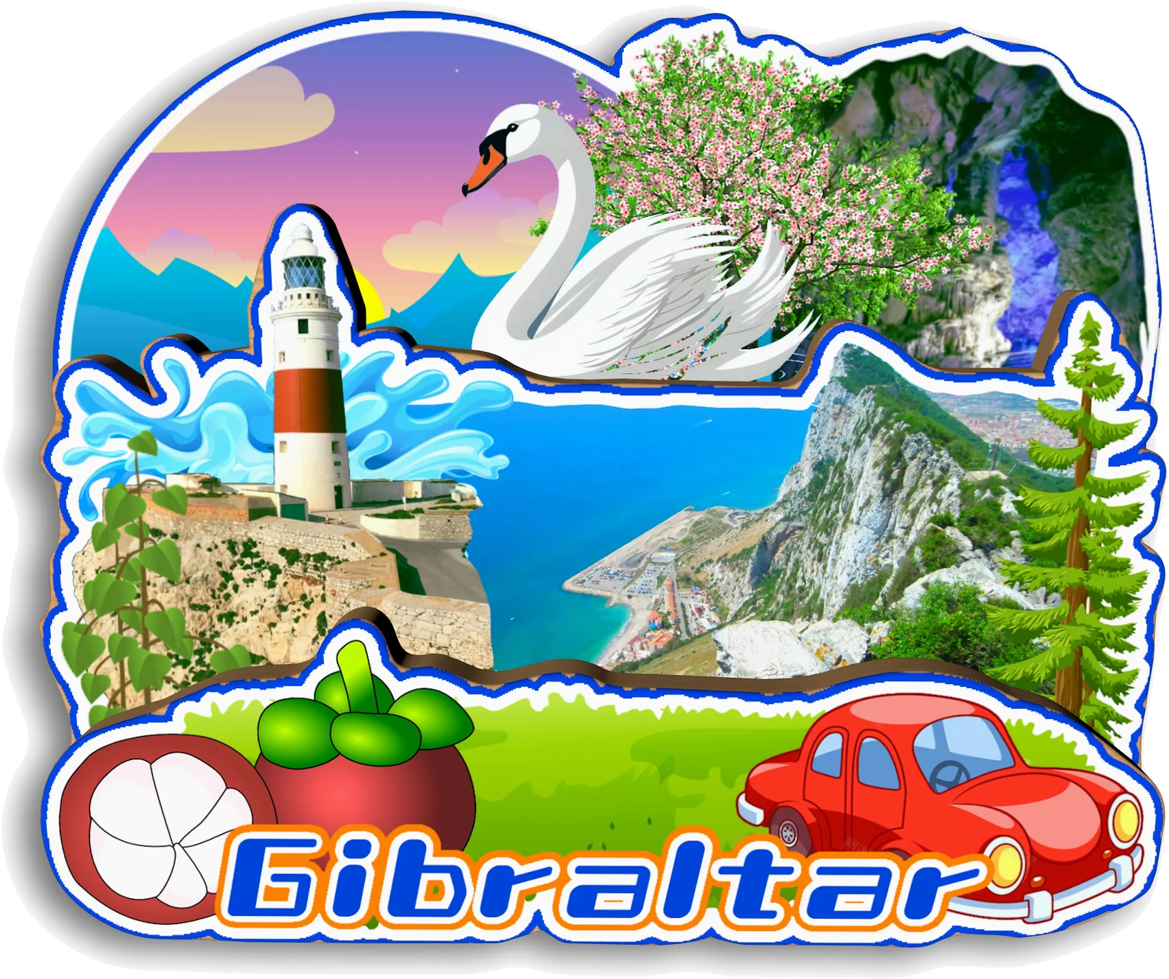 جبل طارق مغناطيس الثلاجة السفر تذكارية هدية اليدوية ديكور الثلاجة ملصق ديكور المنزل #3