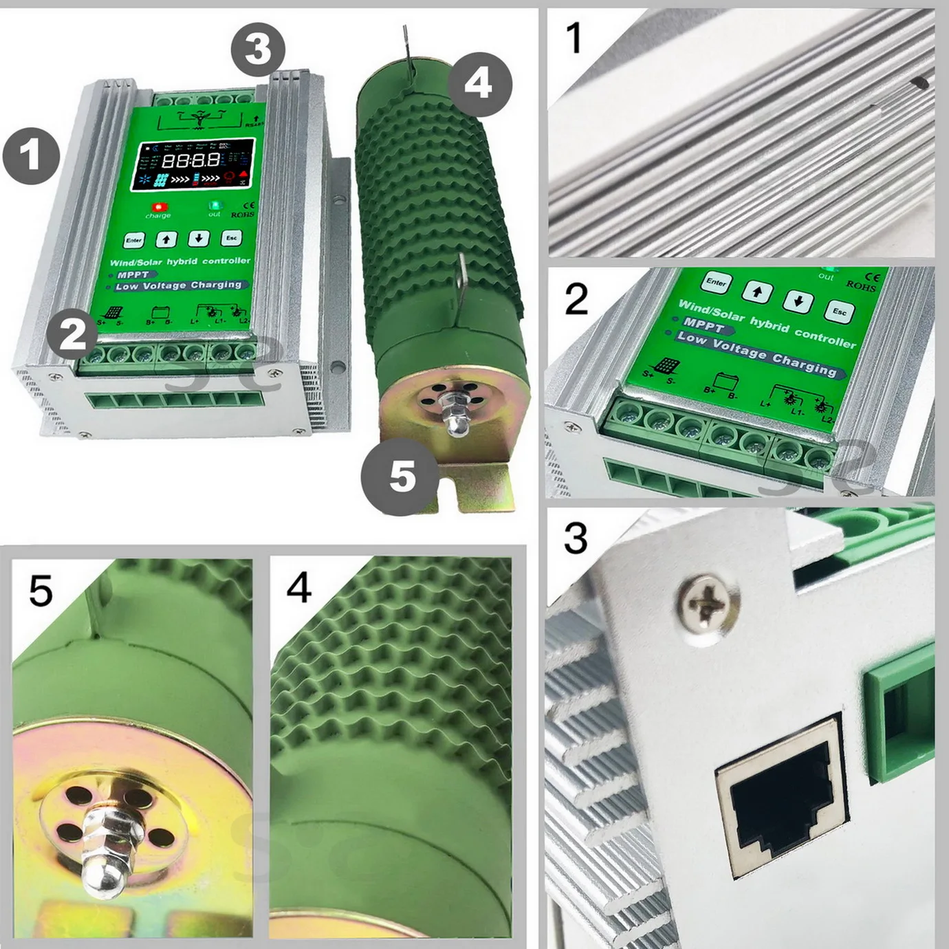 Imagem -04 - Energia Eólica Híbrida Controlador de Carregamento Solar Wi-fi Sistema Eólico Mppt Lifepo4 Bateria de Chumbo Ácido de Lítio 12v 24v 48v 3000w 4000w