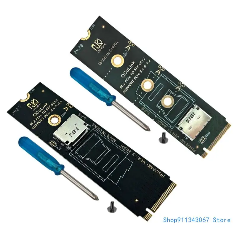 M.2 NVMe Solid Disk to SFF8611 SFF8612 Adapter Card Support PCIe 3x 4x Drop shipping