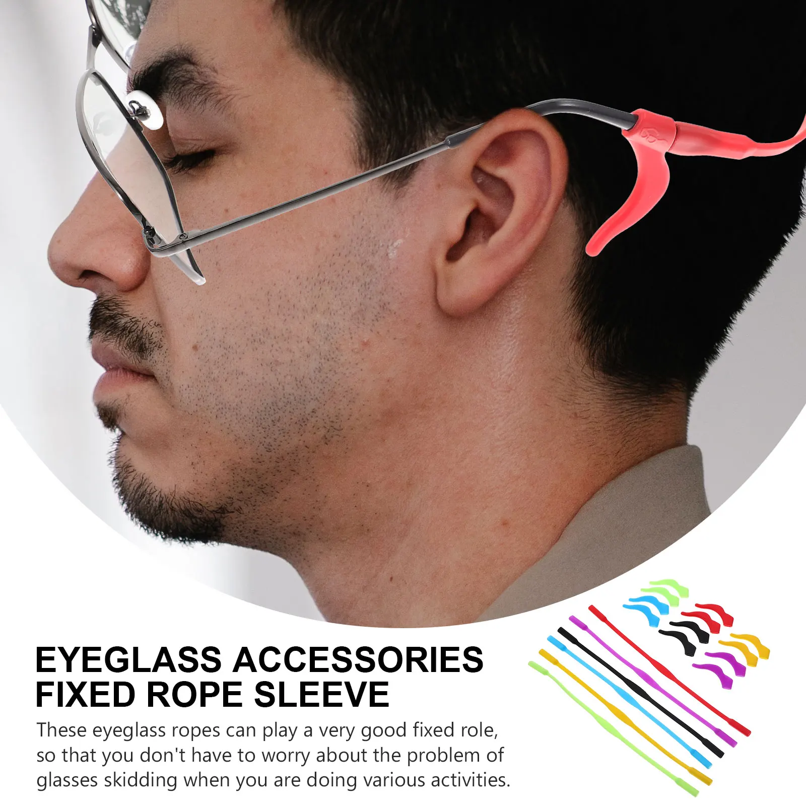

6 Sets Sunglasses Silicone Grips Eyewear Holder Kids Lightweight AntiSlip Durable Glasses Strap Clip LegSleeves Protective Gear
