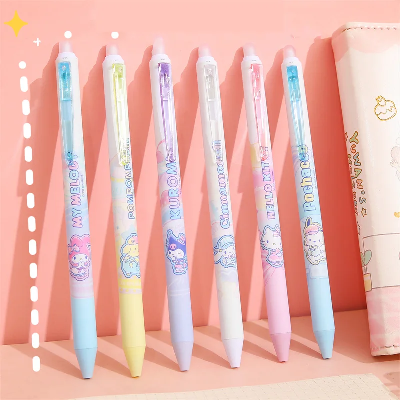 Imagem -02 - Sanrio Melody Cinnamoroll Cat Erasable Gel Pen Tinta Preta Bonito 0.5 mm Canetas Neutras Escritório e Fonte Escolar Brinde Promocional 36pc Lote