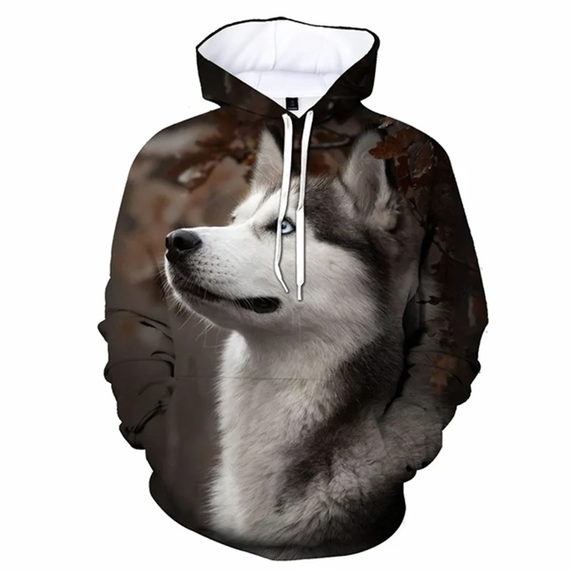 Siberian Husky Hoodies Cute Dog Casual 3D Printed Men Women Streetwear Hoodies Autumn Long Sleeve Sweatshirts Children Coat