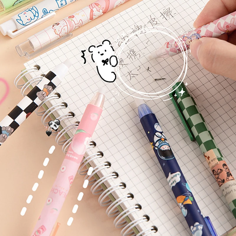 Cute Press Retractable Pencil Eraser Correction Supplies Pen Type Eraser Writing School Student Stationery Gift Office Eraser