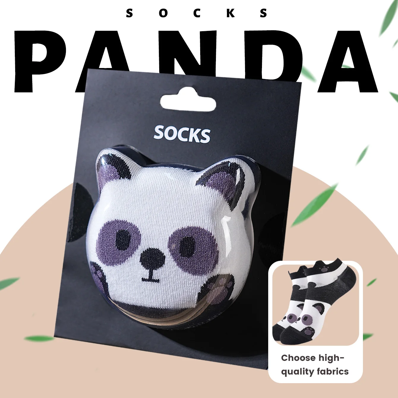 1 pair of unisex short socks with a novel and interesting panda animal design, gift box socks, creative socks, fashionable and trendy style, comfortable and breathable, suitable for parties, casual wear, Valentine's Day, Halloween, birthdays, Christmas, New Year, Thanksgiving, autumn and winter, all-season style, creative gift box