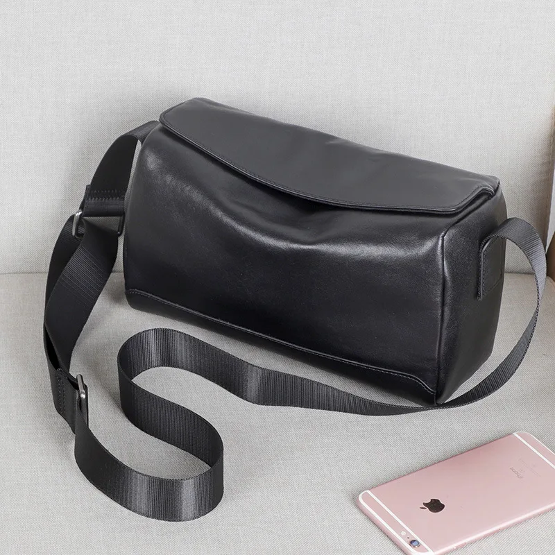 

Soft Cow Leather Handbag Men Bag Boston Luxury Genuine Leather Shoulder Crossbody bag For Mlale Small Messenger Bags Top Quality