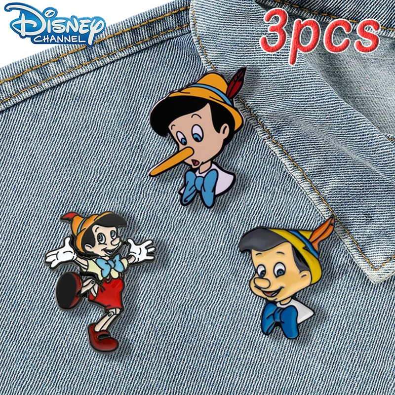 

Disney Cartoon Pinocchio Metal Brooch Creative Enamel Pins Backpack Apparel Pin Accessories Jewelry for Women Fashion Badges