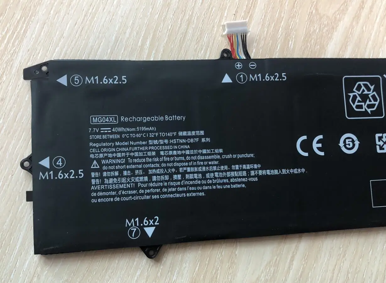 Imagem -02 - Bateria do Portátil para hp Elite x2 1012 Série g1 Mg04 8120602b1 812060-2c1 812205001 812148855 Hstnn-db7f 40wh Mg04xl