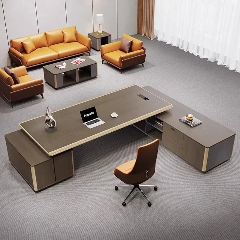 Computer Desks For Chair Filing Cabinet With Storage Luxury Modern Boss Director Senior Sense President Executive Office Desk