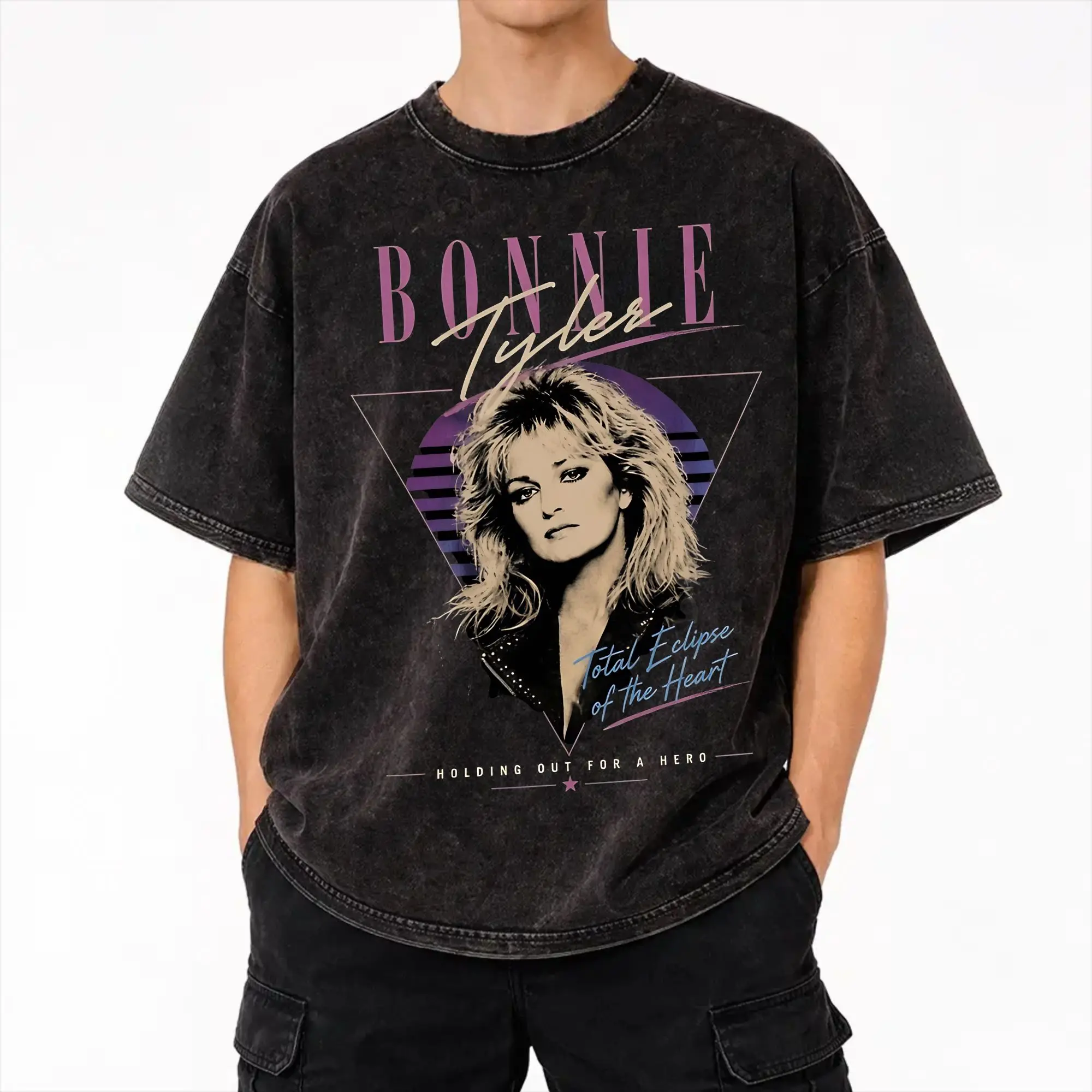 rip Bonnie Tyler  1951 2026 T Shirt Hip Hop Washed Cotton Harajuku T-Shirt  Casual Men Women Streetwear Graphic Tees