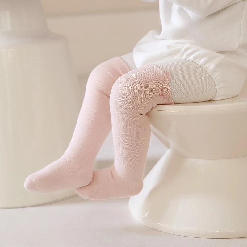 0-3Y Solid Color Baby Thigh High Socks Baby Long Socks Soft Children Newborn High Knee Socks Boys Girls Breathable Stockings