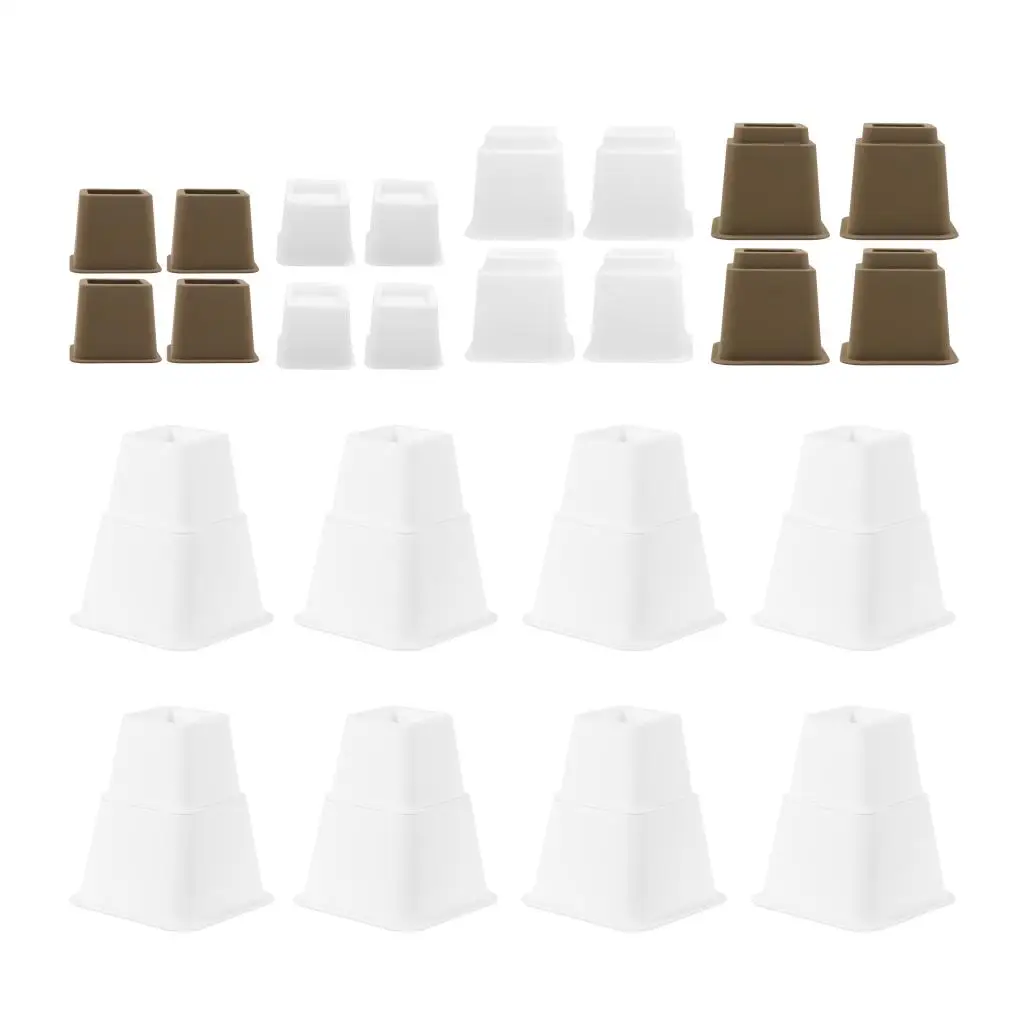 4PCS-Pack Adjustable Bed Furniture Risers - Elevation in Heights 3, 5 or 8 Inch Heavy Duty Risers for Sofa, Table,Chair