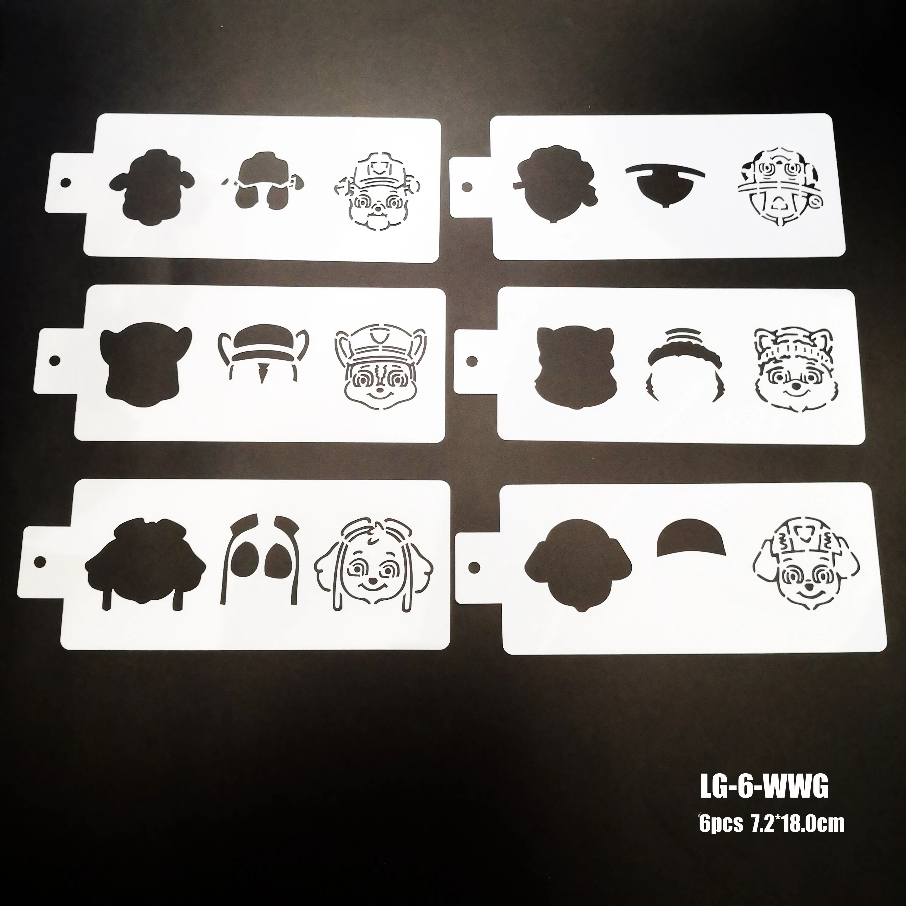 6 pcs Party Cosplay Reusable PET Body Face Paint Graphic Template Face and BodyTattoo Stencils for Kids Makeup - Image 6