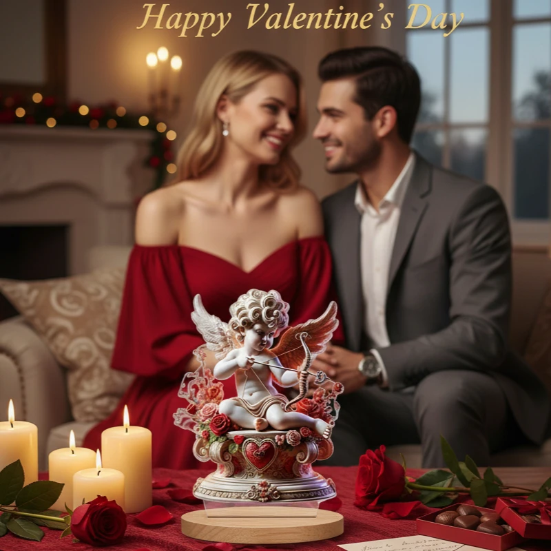 Crystal Butterfly Love Tree with Cupid Figurine A Romantic Lucky Charm Home Decor Symbol of Love for Livingroom Tabletop Display
