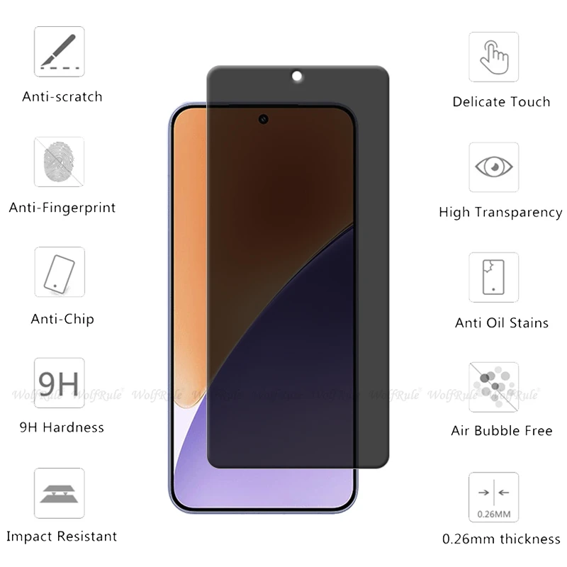 4Pcs For Xiaomi 15 Glass Xiaomi Mi 15 Xiaomi15 Mi15 Tempered Glass 9H Protective Privacy Anti-Spy Screen Protector Xiaomi Mi 15 - Image 2