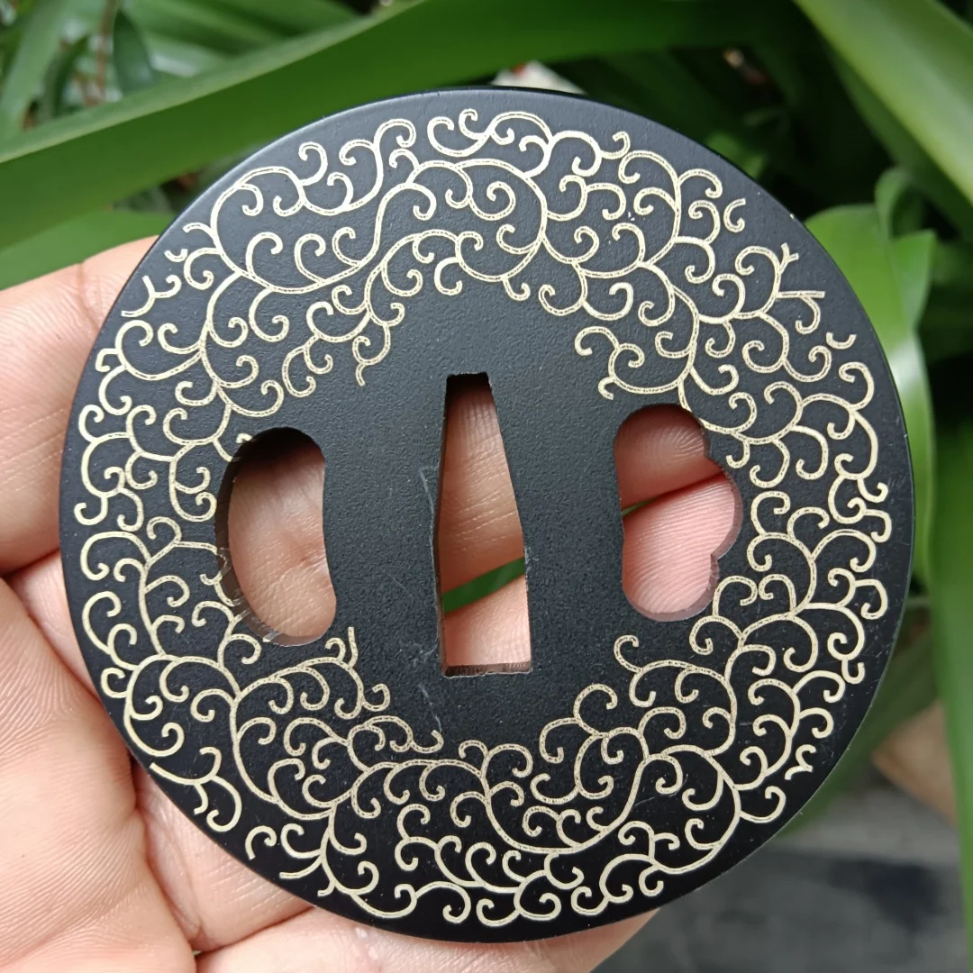 Strong Iron Steel Tsuba Accessories For Japanese Katana Sword HandGuard