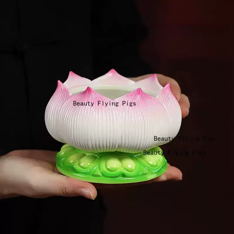 1pc Ceramic Lotus Incense Burner Indoor Incense Burner Household Sacrificial Incense Burner Buddhist Supplies Home Decoration