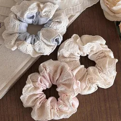 Big Flower Lolita Lace Scrunchies Multilayer Oversized Lace French Hair Rope Ties Hair Accessories Ponytail Holder Hair Ring