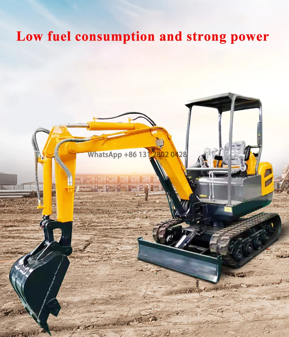 Made in China 1 ton small excavator 1200 kg small excavator 5-cylinder engine 1.2 ton small excavator