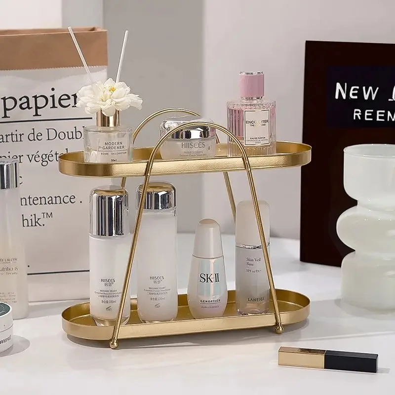 رف تخزين مستحضرات التجميل، عرض مجوهرات من الحديد المطاوع على الطراز الأوروبي تايبي، مناسب لغرف المعيشة وخزائن الأحذية المنزلية