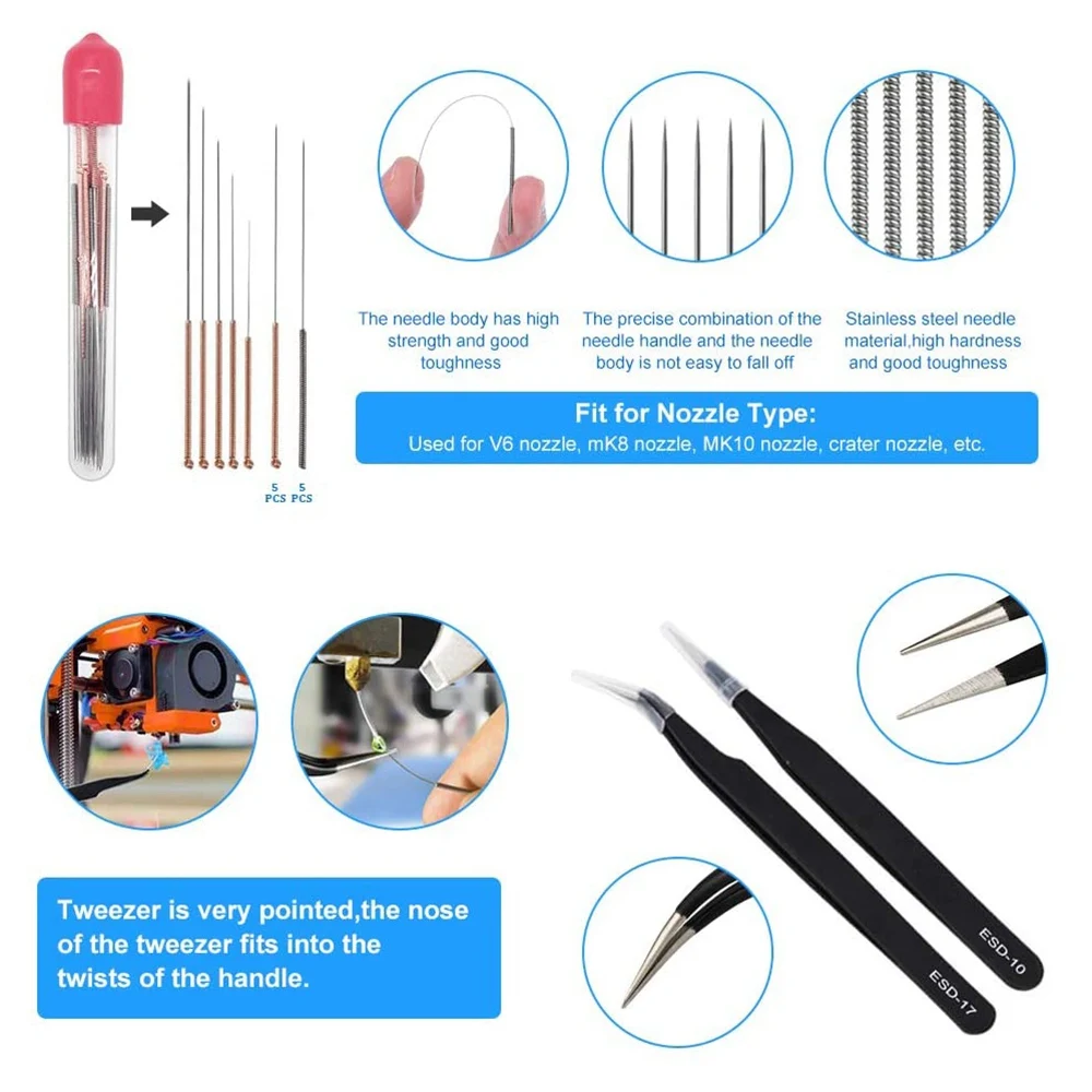 35 Pcs 3D Printer Tool Kit Debur Tool Cleaning and Removal Tool for 3D Printing Model Removing, Cleaning, Finishing