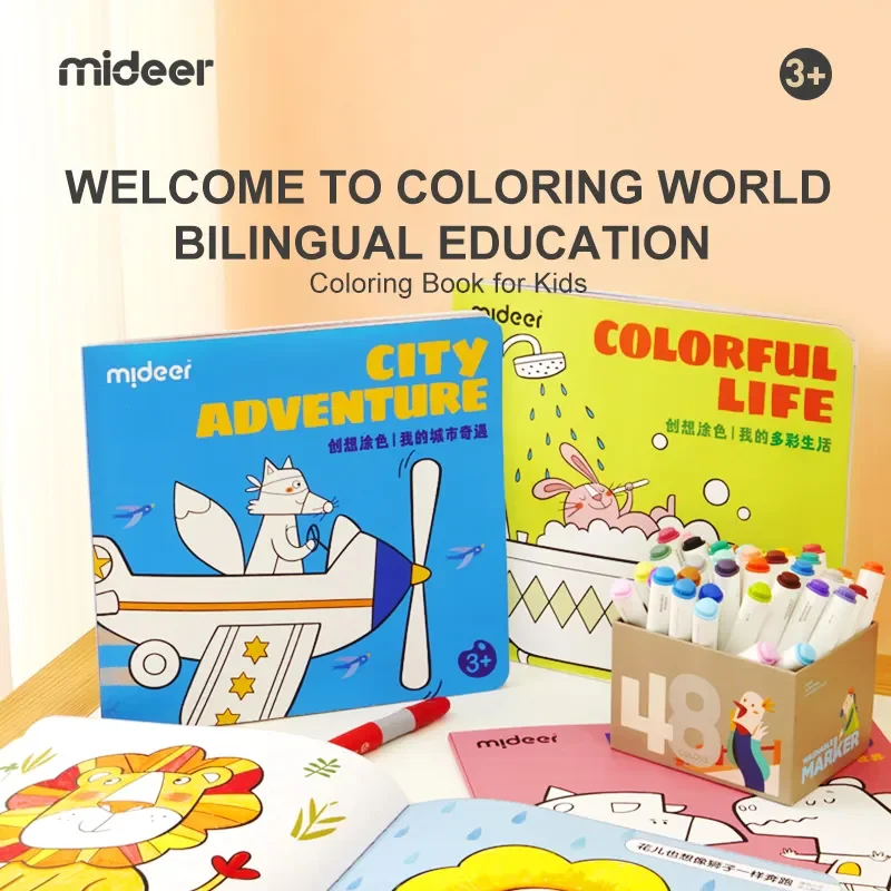 Mideer Children Bilingual Coloring Book Graffiti Drawing Book Colored Picture Book In Chinese And English Kids Christmas Gifts