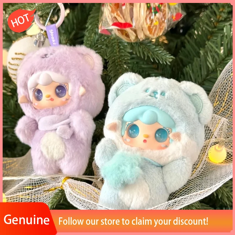 

Genuine Yooki V4 Plush Take A Bite of Bear Series Figures Blind Box Plush Vinyl Toys Car Ornament Keychain Backpack Gift