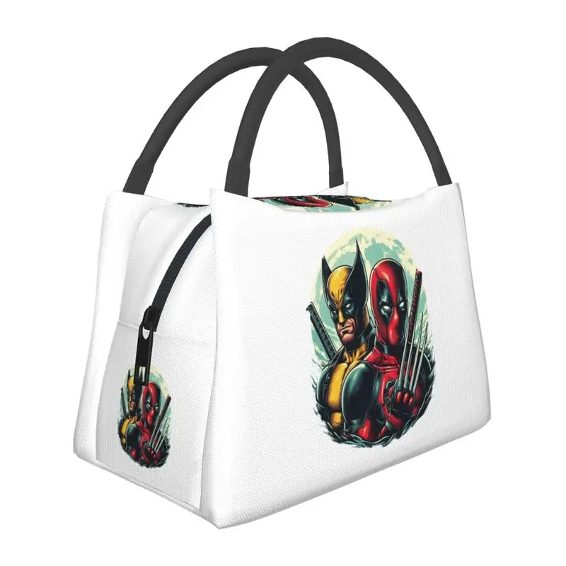 

Custom Superhero Deadpool Lunch Bags Women Warm Cooler Insulated Lunch Box for Work Pinic or Travel