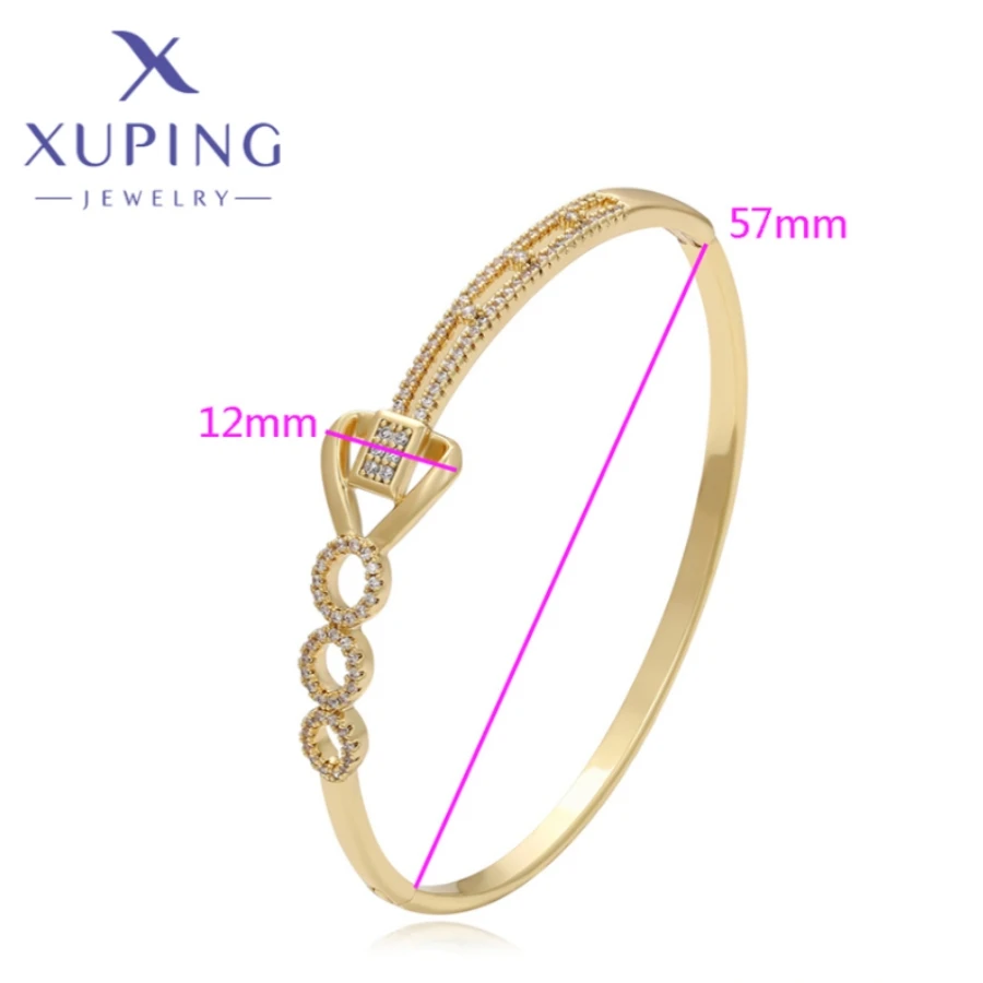 Xuping Jewelry New Exquisite Elegant Style Light Gold Color Cubic Zirconi Bracelet Women Girl Birthday Christmas Gift X000653438