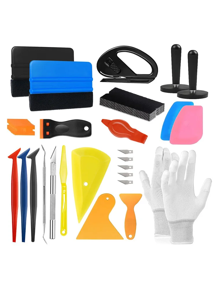Vinyl Wrap Tool Kit voor auto raamfolie installatie, micro rakel, hoekkrabber, vinyl cutter, professionele auto wrap kit, 15-45 stuks - afbeelding 2