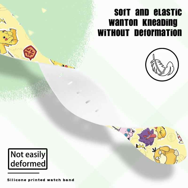 20mm Pokemon Printed Strap for Samsung Galaxy Watch 7/6/5 40mm 44mm Band Replaceable Watchband 22mm for Xiaomi Amazfit Bracelet