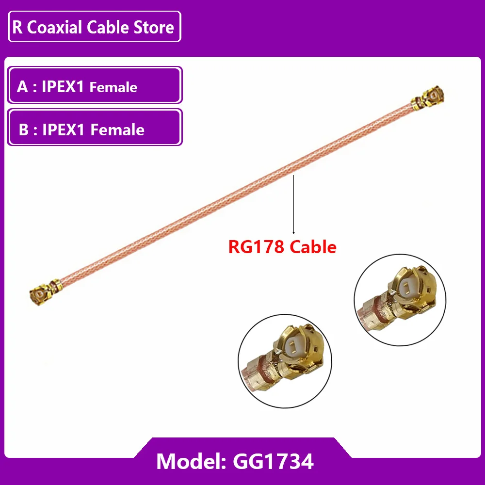 1PC U.fl IPX IPEX1 Female to U.fl IPEX1 Female WIFI Antenna Extension Cable RF Coaxial RF1.13 Pigtail for Router 3g 4g Modem