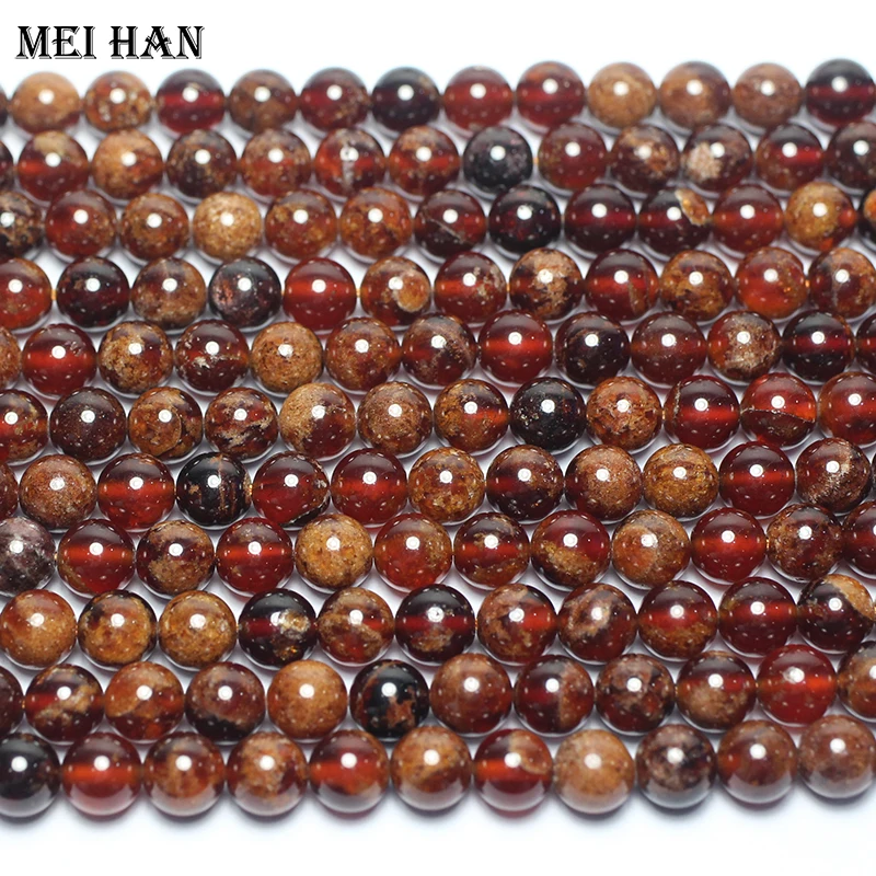 Meihan Wholesale (1 strand/set) natural 6mm 8mm 10mm Spessartine Garnet loose stone beads for jewelry making design