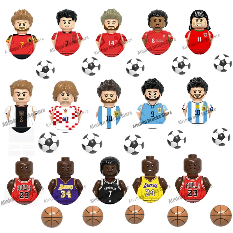 Football Star Series Characters Mini Action Figure Building Blocks Kids Toys For Gifts