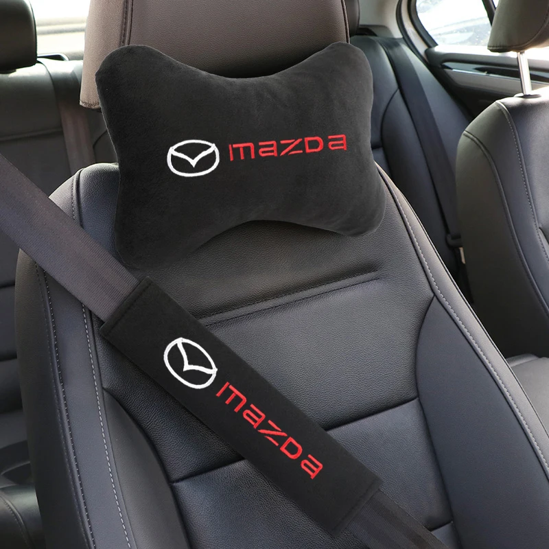 Car Head Neck Rest Pillow Seat Belt Protect Shoulders Pads For Mazda 2 Mazda 3 MS Mazda 6 CX-5 CX5 BT-50 CX-30 AXELA Accessories