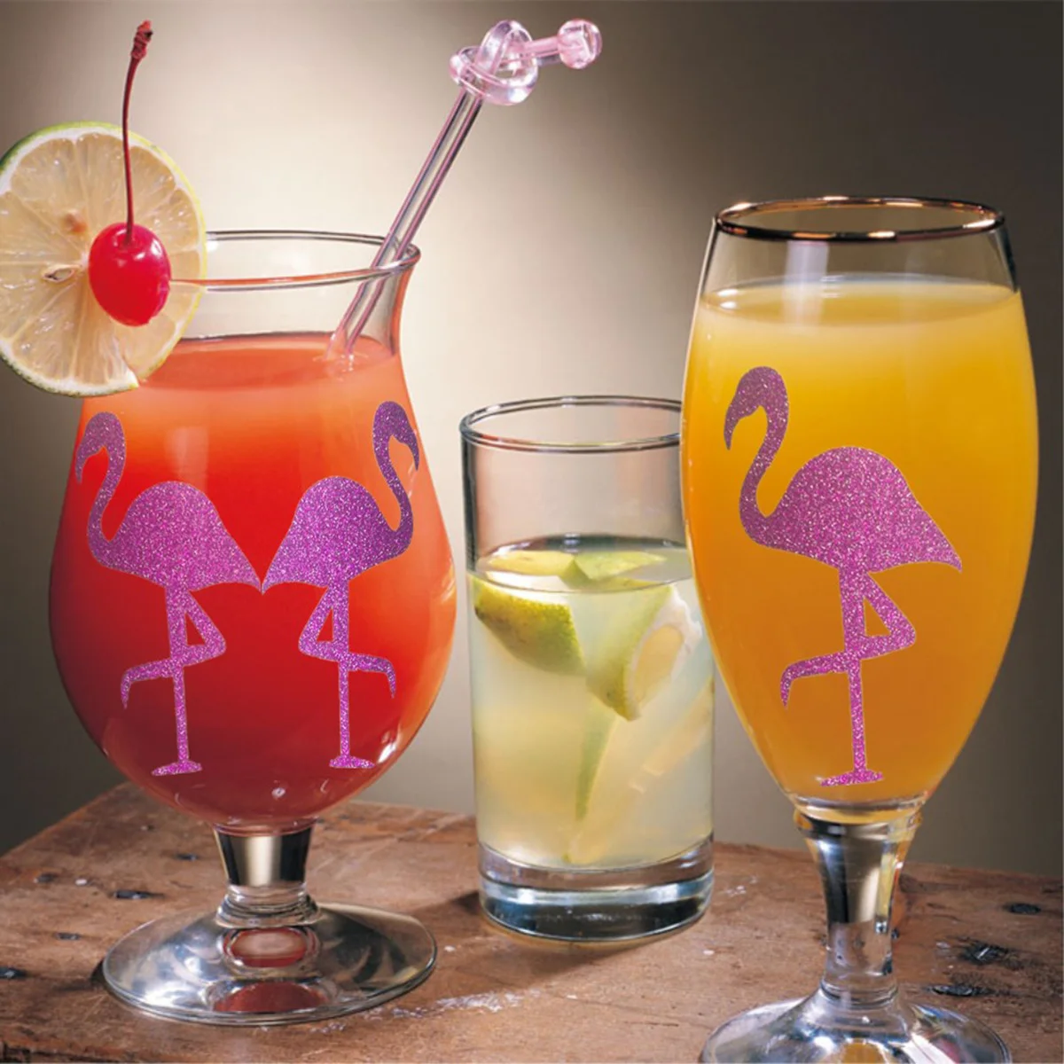 

8Pcs Flamingo Sticker Attractive Glossy Design for Personalization Car Window Bottle Decoration Creative Cup Sticker