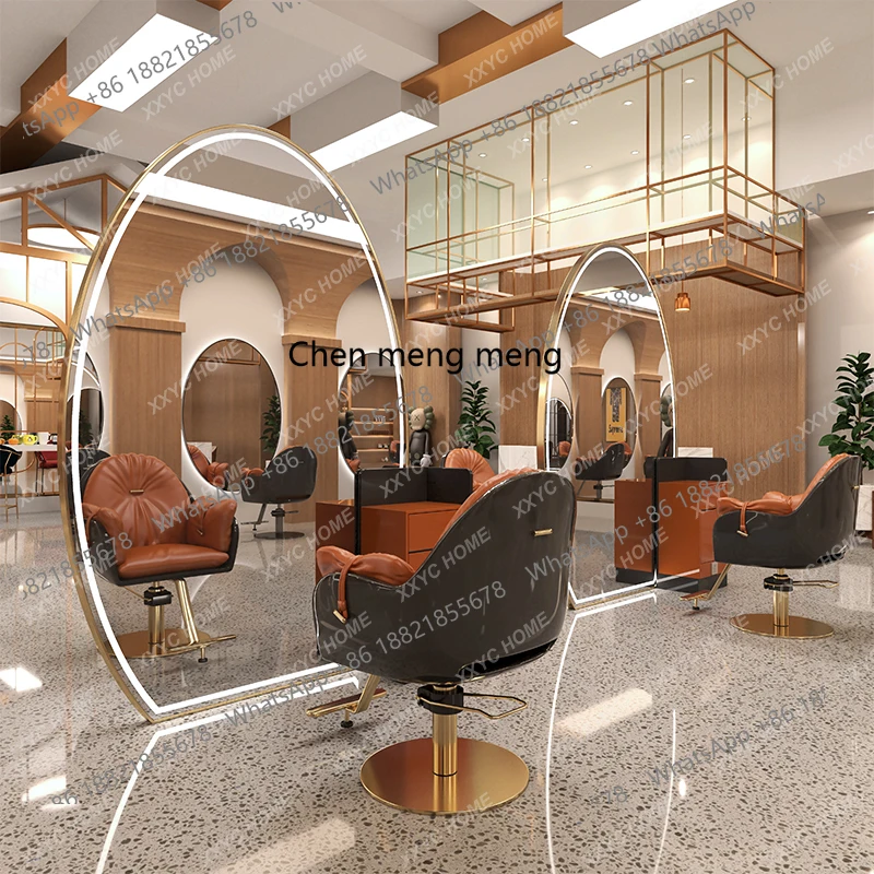

Barber Shop Mirror Cabinet Integrated Hair Salon Wall Hanging for Hair Salon Led Dressing Table