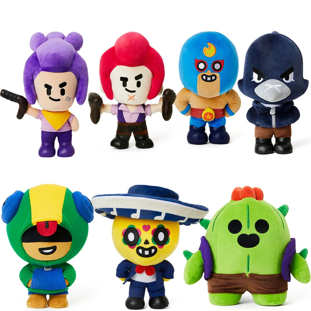 New Brawl Plush Spike Shelly Clot Leon Poco Stars Plush Toy Stuff Pillow Dolls Game Characters For Children Birthday Gifts