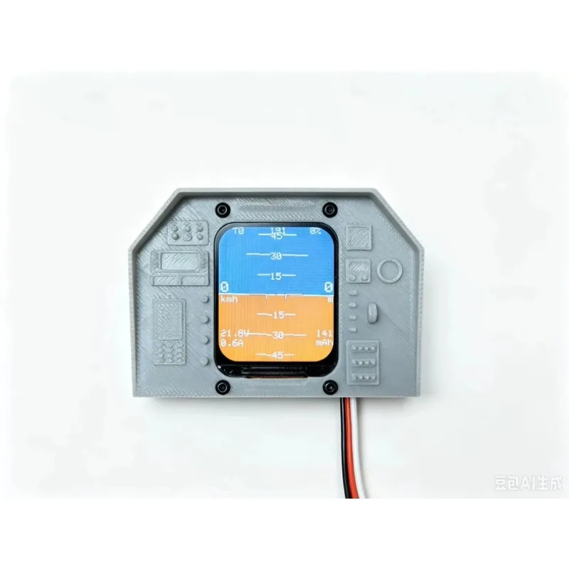 1.69 Inch FPV Flight Instrument Display Module, OSD Simulator Cockpit Screen for RC Fixed Wing Airplane Drone