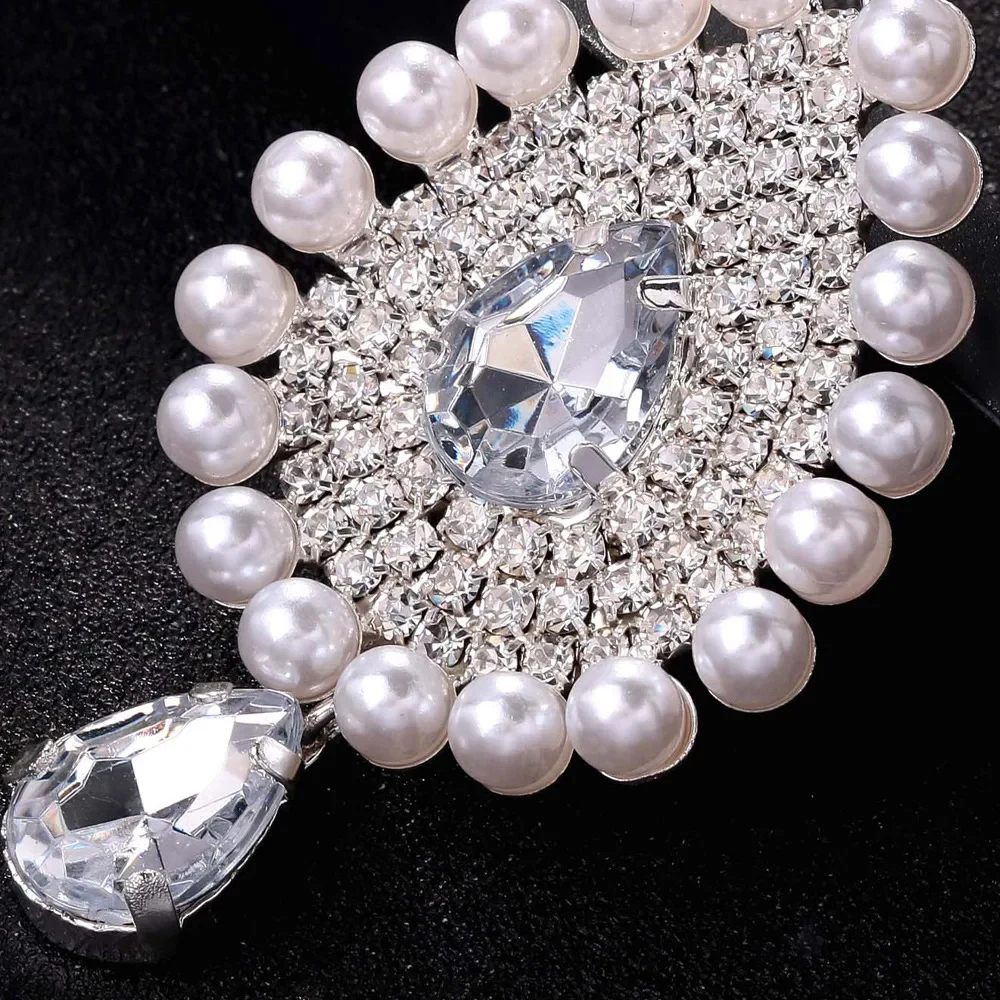 Imitation Pearl Forehead Chain Tikka Indian Head Accessories Ethnic Maang Rhinestone Bridal Headdress Chain Jewelry Festival