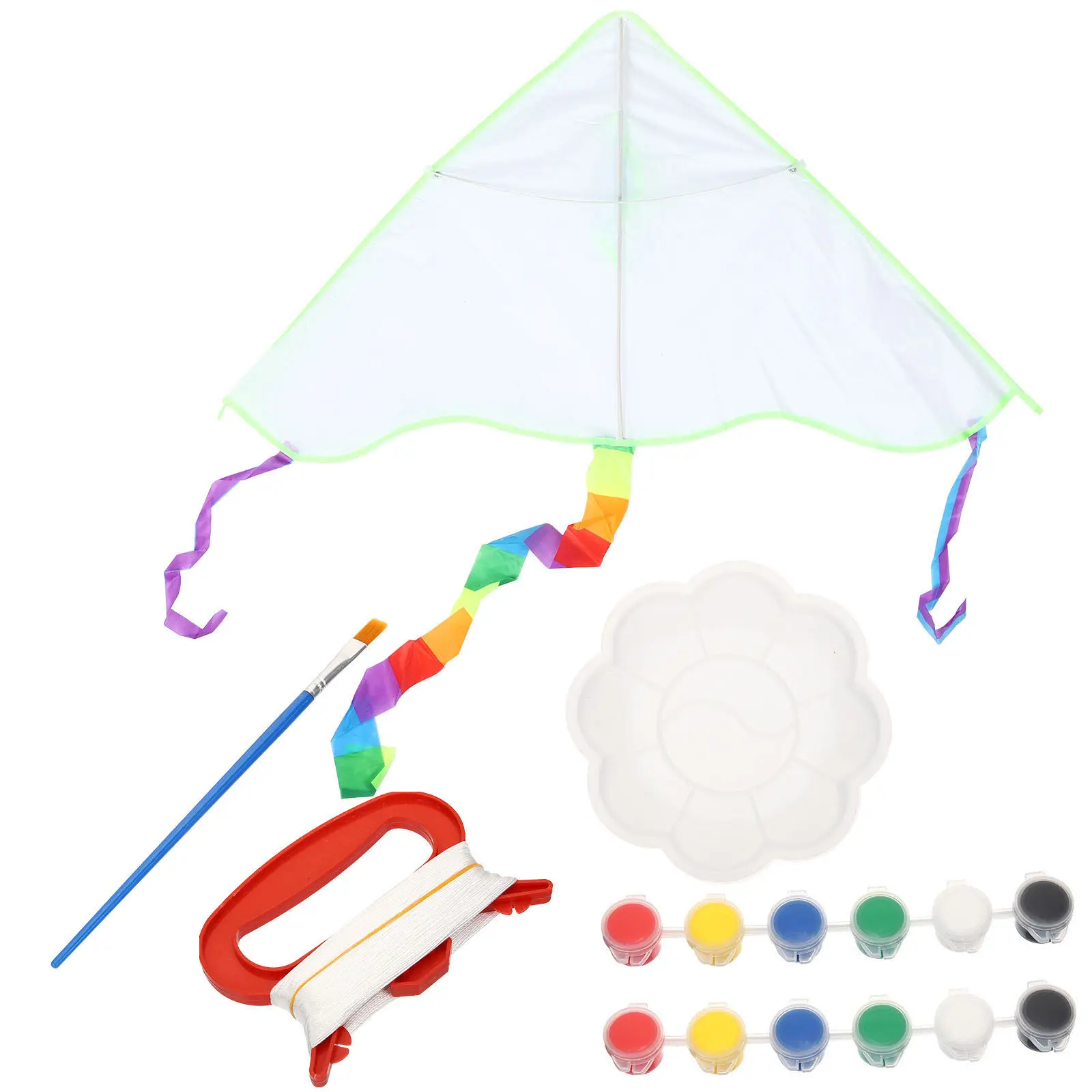 1Set DIY Kite Kit Blank Kites Material Set for Kids Outdoor Painting Drawing Creative Craft Activity Kite Kit Kids Accessory
