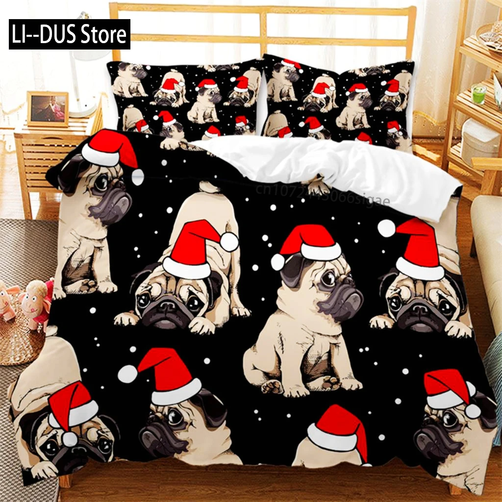 

Merry Christmas Duvet Cover Santa Claus Snowman Bedding Set Microfiber 2/3pcs Cartoon Comforter Cover Holiday Gifts Decor Kids