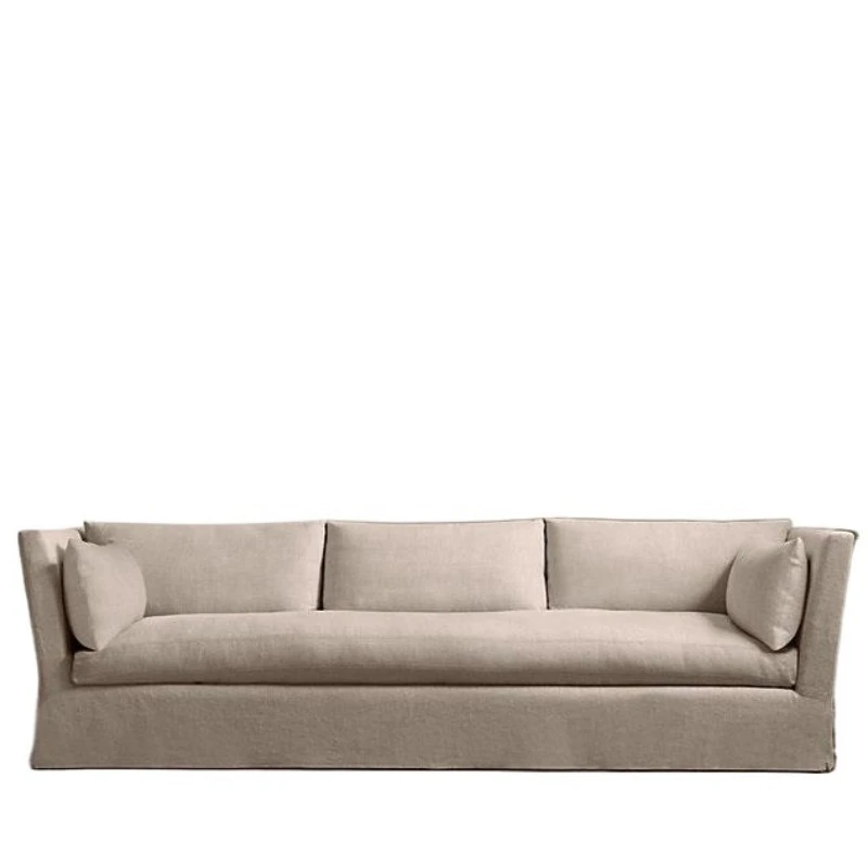 

Nordic wabi-sabi wind cotton and linen fabric fully dismantled and washed down sofa American simple light luxury small apartment
