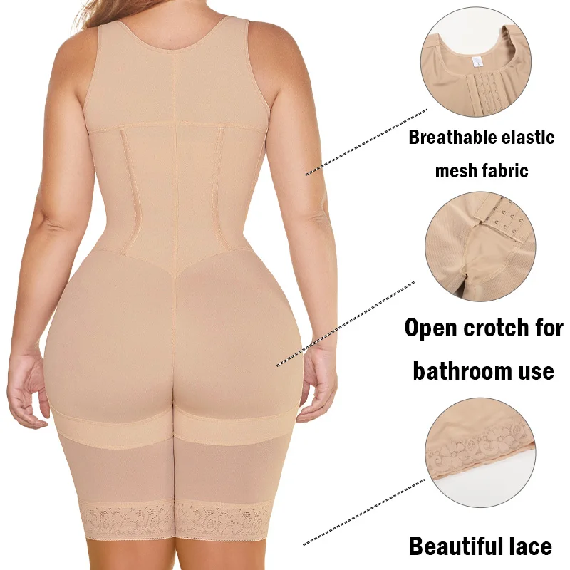 Fajas Colombians Postpartum Repair High Compression Girdles Long Torso Shapewear Women Slimming Belly Sheath with Steel Bones